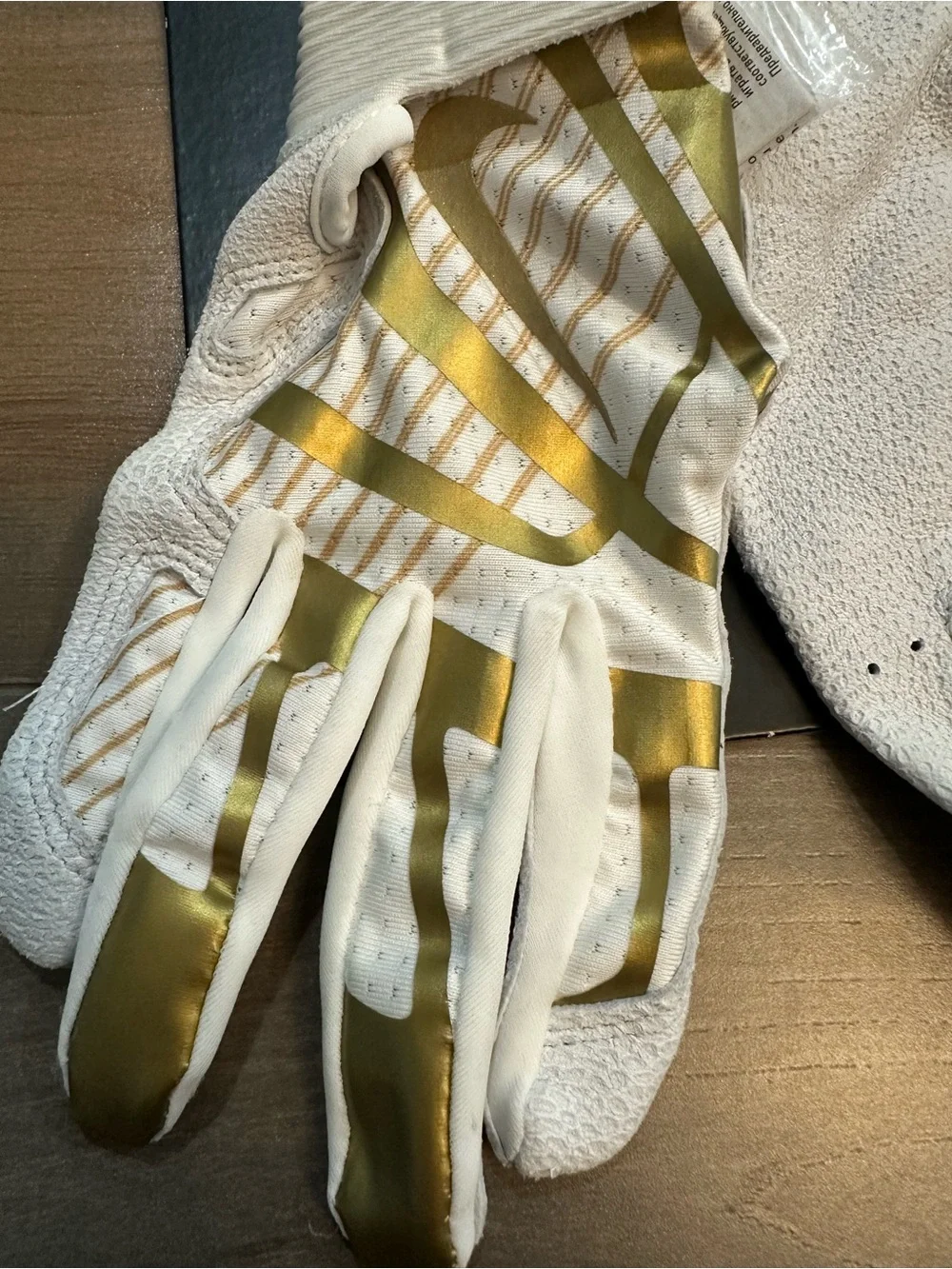 Nike Hyperdiamond Pro Batting Gloves - White & Gold